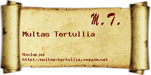 Multas Tertullia névjegykártya